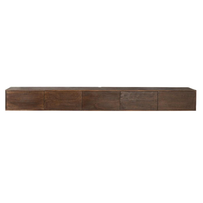 Zwevend tv meubel Vision Bruin mangohout 280 cm - sfeerbeeld