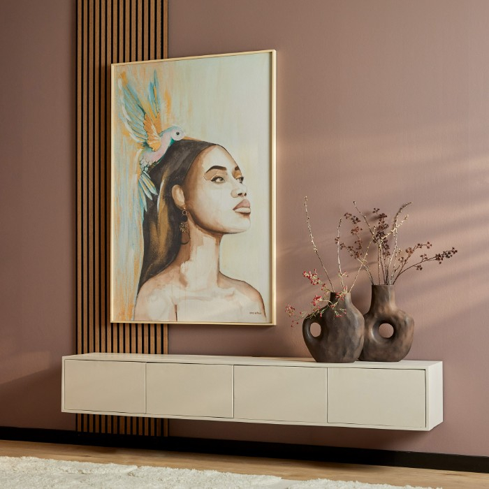 Zwevend tv meubel Vision Sand | 200 cm - sfeerbeeld