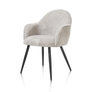 Eetkamerstoel in de kleur Charcoal met armleuning. 