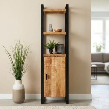 Boekenkast mangohout Britt met deur