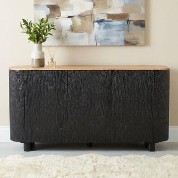 Zwart dressoir met ronde hoeken 165 cm