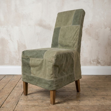 Eetkamerstoel met groene stof