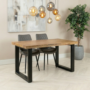 Eettafel industrieel mangohout 140 cm