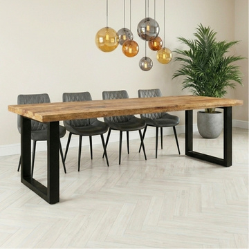 Eettafel mangohout 260 cm met U-poot.