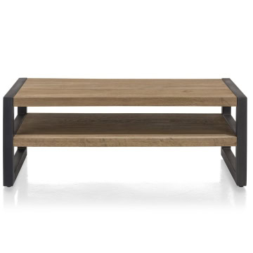 Salontafel eiken met staal met onderblad. Brooklyn.