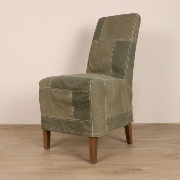 Eetkamerstoel met groene stof