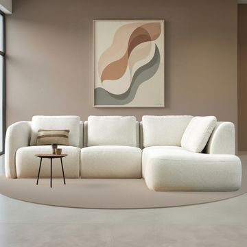 Hoekbank Cloud in de kleur wit. 