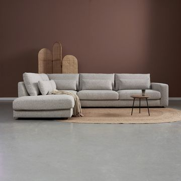 Hoekbank Como in de kleur grijs. 