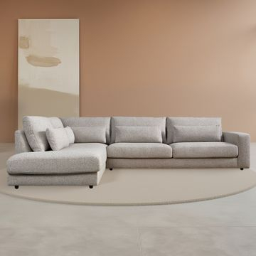 Hoekbank Como in de kleur grijs. 