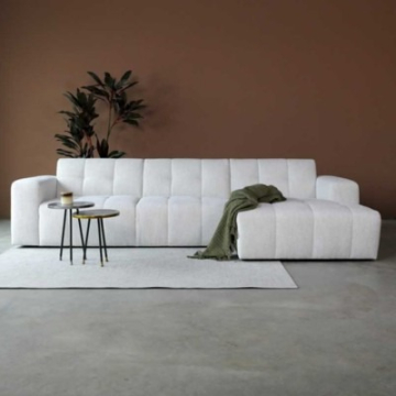 Hoekbank modern in witte stof