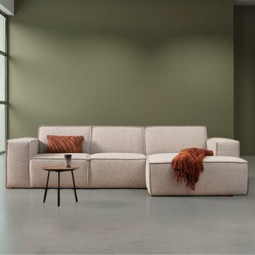 Hoekbank Play in beige met chaise longue. 
