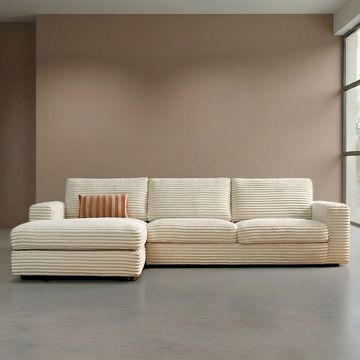 Hoekbank Uno in de kleur beige. 