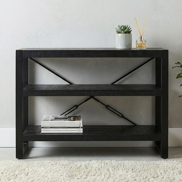 Sidetable industrieel zwart hout 120 cm