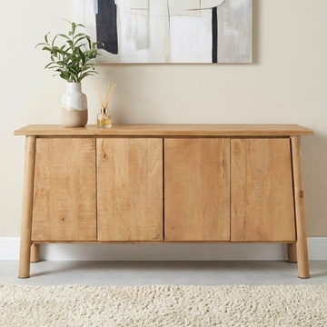 Japandi tv dressoir van mangohout