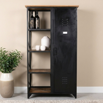 Lockerkast mangohout met metaal 90 cm
