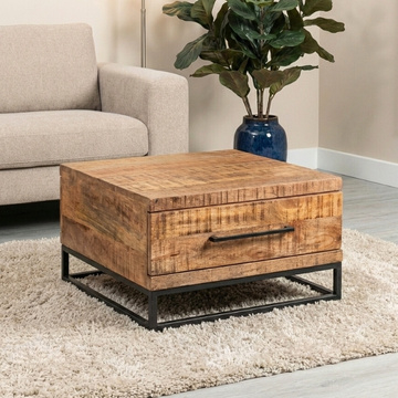 Mangohouten salontafel met lade.