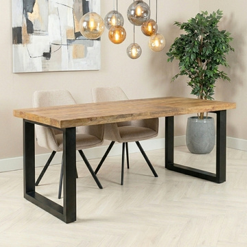 Eettafel mangohout industrieel 160 cm