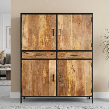 Opbergkast mangohout industrieel