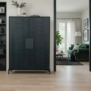 Sfeerafbeelding opbergkast zwart. 