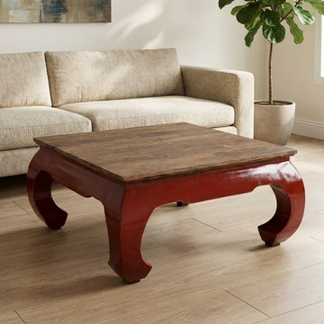 Salontafel van hout 80 cm.