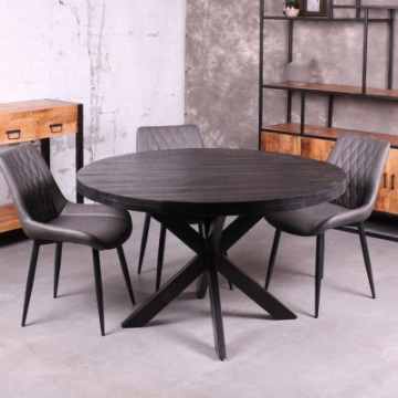 Ronde eettafel zwart 110 cm