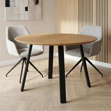 Ronde eettafel eikenhout 110 cm