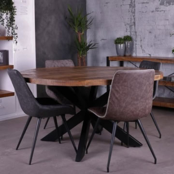 eettafel mangohout rond