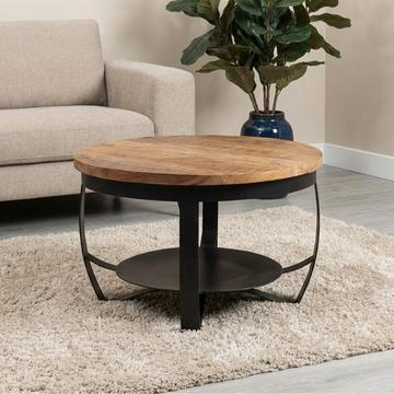 Ronde salontafel mangohout 70 cm.