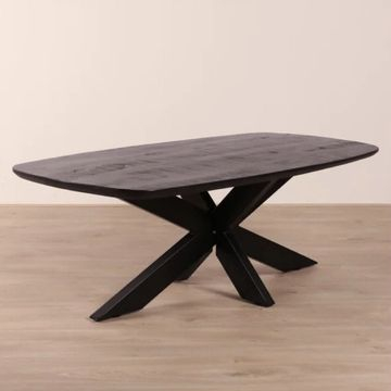 Salontafel Deens ovaal zwart.