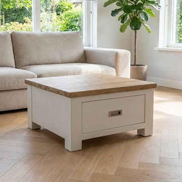 Hoektafel acaciahout 70cm met lade