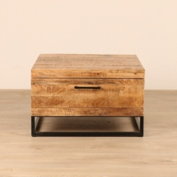 Mangohouten salontafel met lade.
