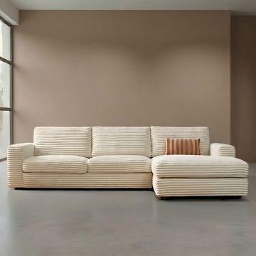 Bankstel Uno in beige kleur met chaise longue rechts. 