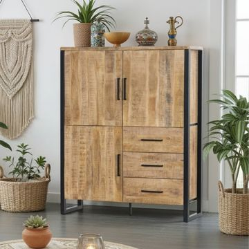 Sfeerafbeelding van de mangohouten kast. 