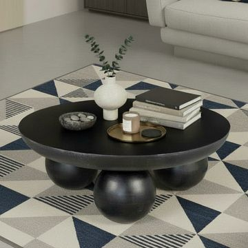 Sfeerafbeelding salontafel rond 90 cm zwart. 