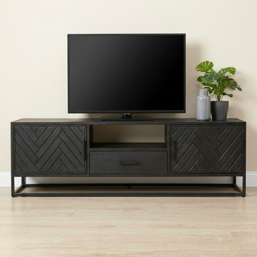 Tv meubel visgraat zwart 165 cm breed.
