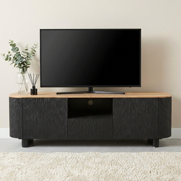 Tv meubel zwart met ronde hoeken 180 cm