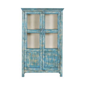 Groene vitrine kast uit India.