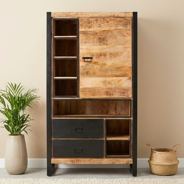 Wandkast mangohout 100 cm breed