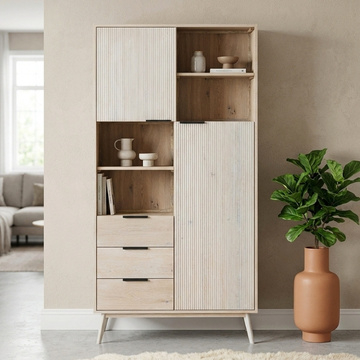 Wandkast wit van eikenhout