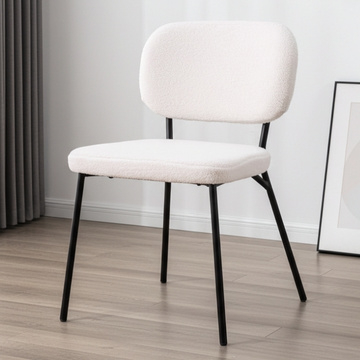 Stoel teddy stof wit.