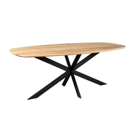 Deens ovale eettafel Ferris eiken naturel 180 cm driekwart aanzicht