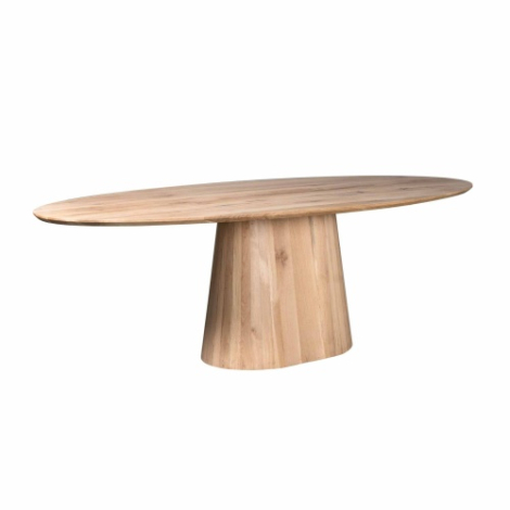Ovale eettafel Riga eiken naturel 210 cm driekwart aanzicht