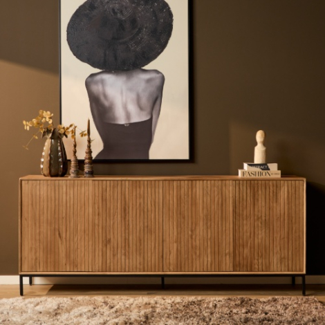 Dressoir Madison naturel mangohout 210 cm in sfeervol interieur