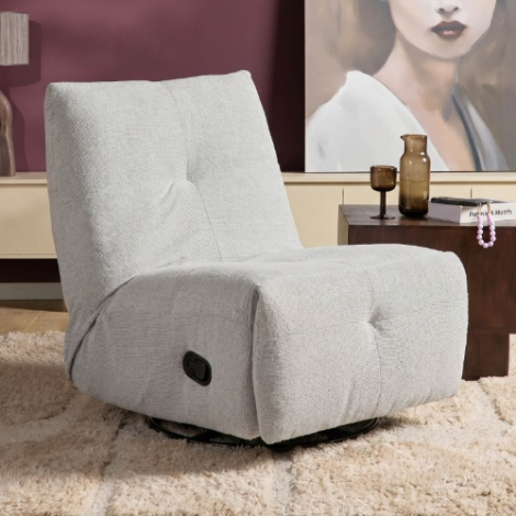 Relaxfauteuil Lazy handmatig verstelbaar stof lichtgrijs in sfeervol interieur