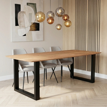 Eettafel Deens ovaal van acaciahout