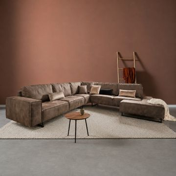 Bankstel relax in bruin lederlook.
