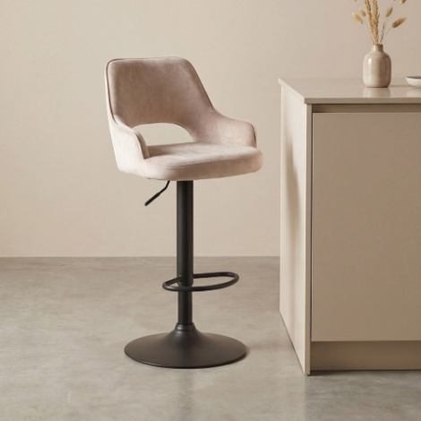 Verstelbare barkruk Frank naturel velvet