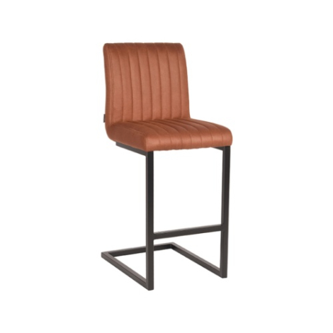 Lage barkruk Marijn cognac microvezel