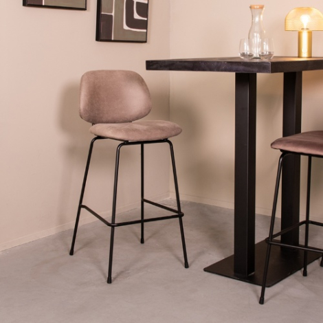 Barkruk Bram taupe micro-suède