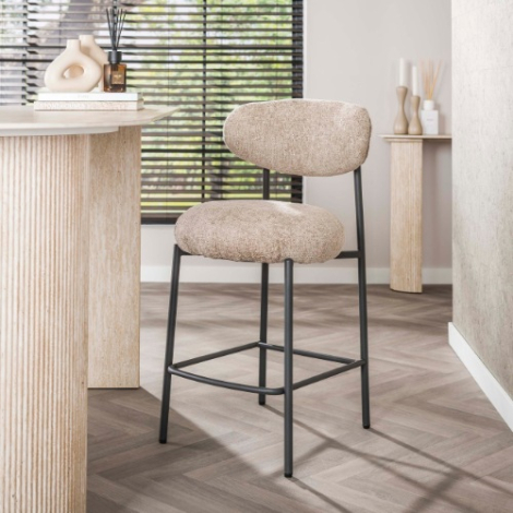 Barkruk met ronde rugleuning Pirin beige - sfeerfoto